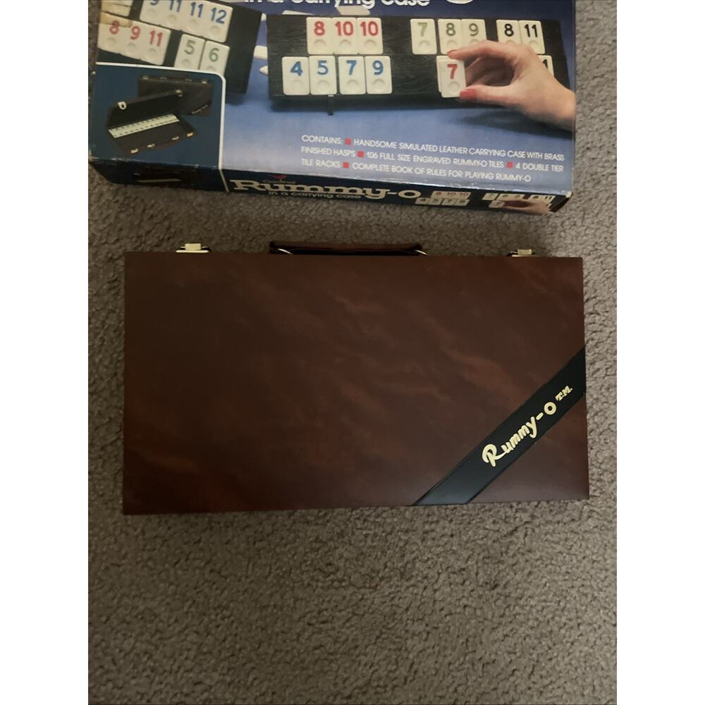 Cardinal Vintage Rummy-O Rummikub Game with Faux Leather Carrying Case - Picture 2 of 6